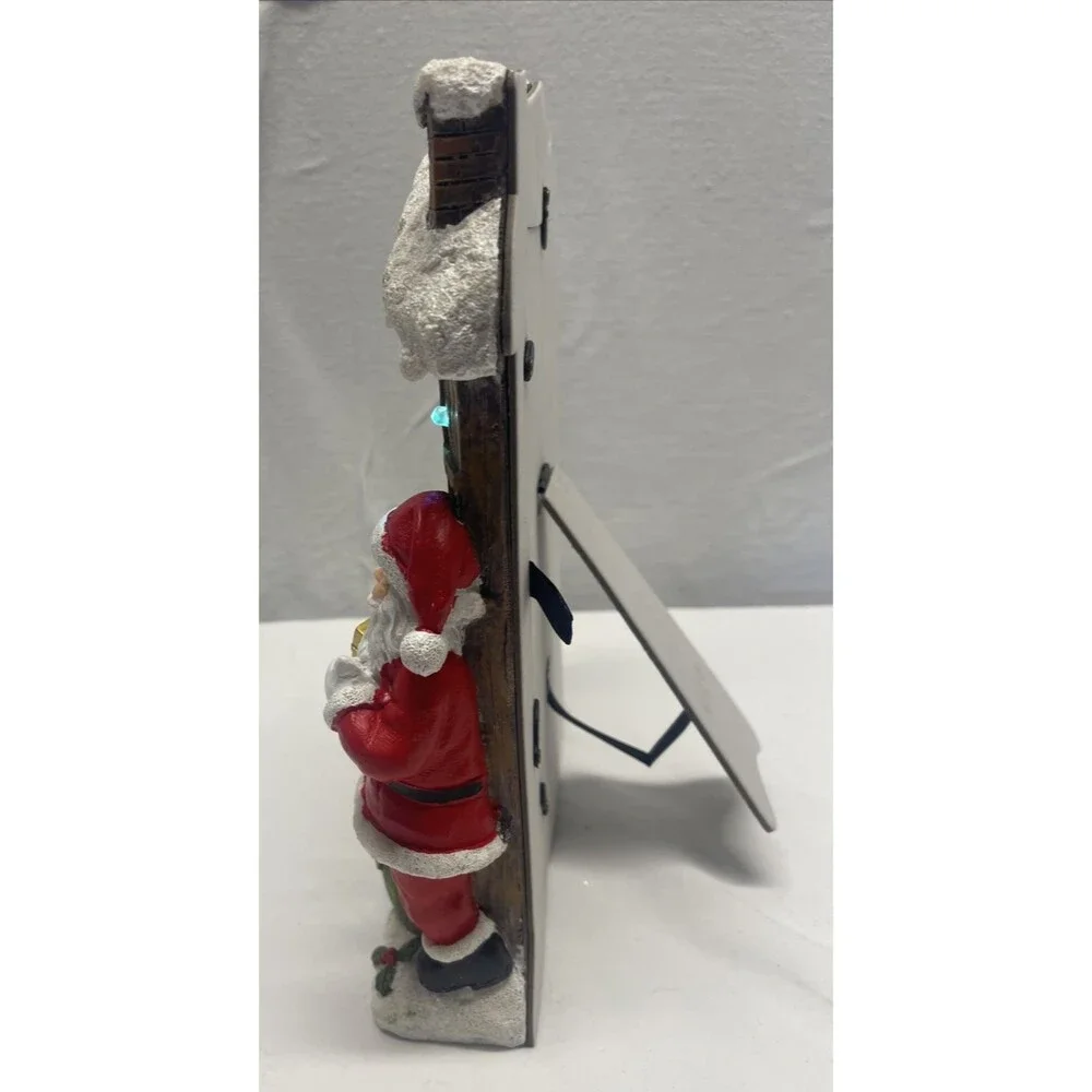 Christmas Themed Photo Frame Lights Blink Santa and Tree Holds 5'' x 7'' Photo